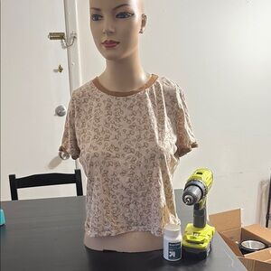 No Boundaries Mushroom Cream Crop T-Shirt Short Sleeve Cottagecore